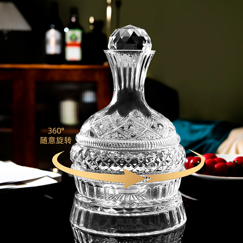 Pot ornamen pembagi anggur berputar kelas atas